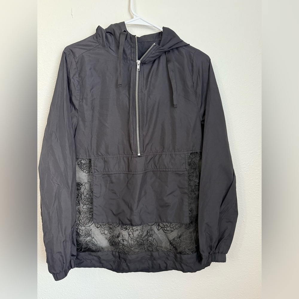 Fabletics Black Hooded Pullover Jacket Size S - image 3